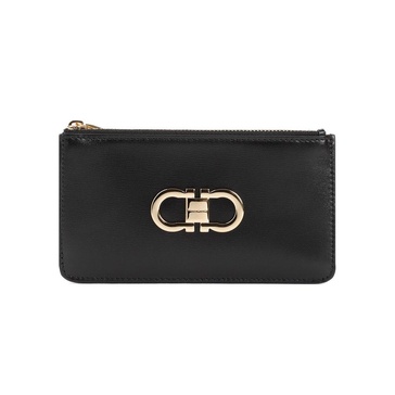 Salvatore Ferragamo Gancini Leather Card Case