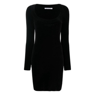 Alexander Wang Logo Embroidered Long-Sleeved Dress