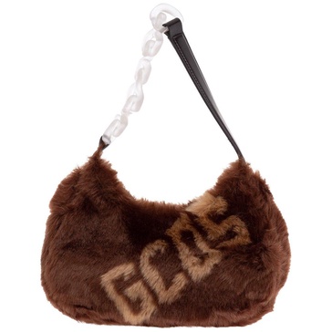 GCDS Chain Linked Faux Fur Shoulder Bag