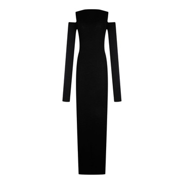 Rick Owens Lido Cape-Sleeved Knitted Dress