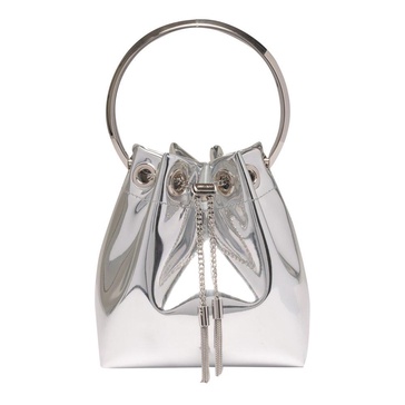 Jimmy Choo Logo Plaque Tassel-Detailed Top Handle Bag