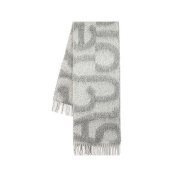 Acne Studios Logo Intarsia Fringed Scarf