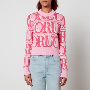 Fiorucci Cropped Logo-Jacquard Cotton Jumper - XS