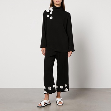 Sleeper The Bloom Black Tie Woven Pyjama Set - M