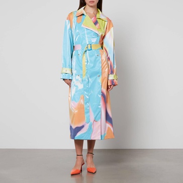 Stine Goya Phoebe Printed PU Trench Coat - XS