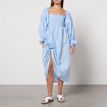 Sleeper Atlanta Rosette Linen Dress - L