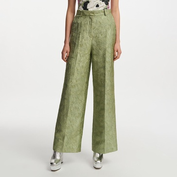 Essentiel Antwerp Fling Floral-Brocade Wide-Leg Pants - UK 14