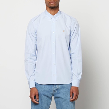 Maison Kitsuné Men's Fox Head Embroidery Classic Shirt - Light Blue - 38/15 Inches