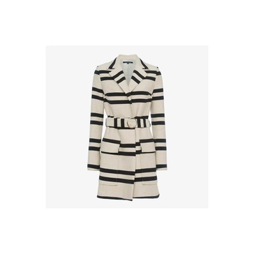 Escher Stripes Belted Womens Mac Jacket