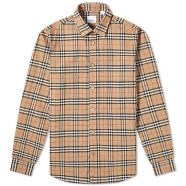 Simson Check Beige Long Sleeves Shirt