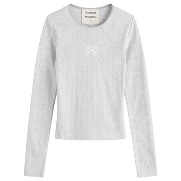 Damson Madder Lua Long Sleeve Pointelle Top