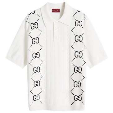 GG intarsia cotton polo shirt