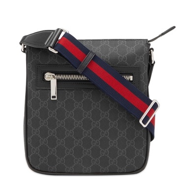 GUCCI Elegant Black GG Supreme Mini Crossbody Bag - 8.5x9.4x1.8in