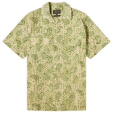 Beams Plus Open Collar Block Print Shirt