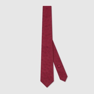 Horsebit silk jacquard tie