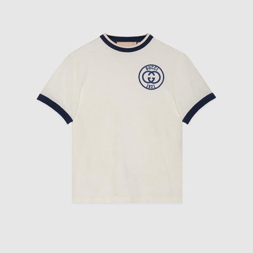 Cotton jersey T-shirt with Gucci embroidery