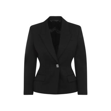 GIVENCHY Elegant Structured Black Wool Jacket