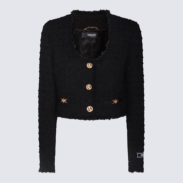 Versace Black Wool Casual Jacket