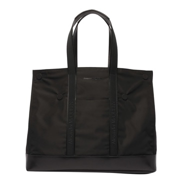 Alexander Mcqueen Man Black Fabric Shopping Bag