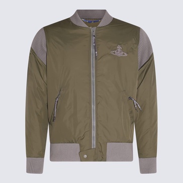 Giacca Casual In Nylon Militare - Verde Scuro / S