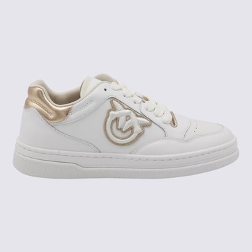 Pinko White And Gold Sneakers