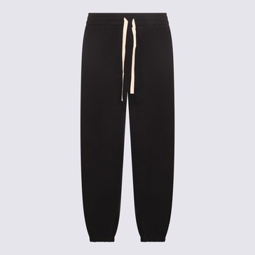 Black Cotton Track Pants