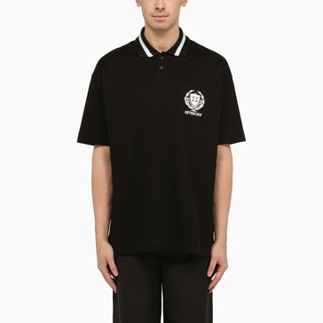 Black Cotton Polo Shirt With Logo