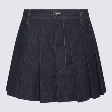 Indigo Cotton Denim Mini Skirt