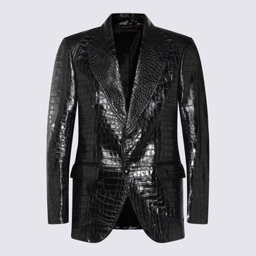 Tom Ford Embossed Single-Breasted Leather Jacket