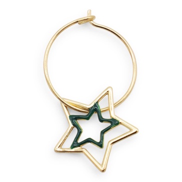 Bottle Green Gold Metal Estrella Earring