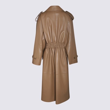 Beige Leather Shamali Coat