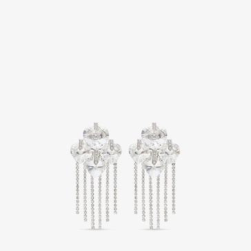 Crystal-Embellished Heart Drop Earrings