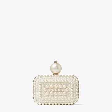 Micro Cloud pearl-embellished clutch bag