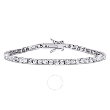 AMOUR 8 1/4 CT TGW Created White Sapphire Tennis Bracelet In Sterling Silver