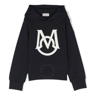 Moncler Kids Navy Monogram Logo-Patch Hoodie