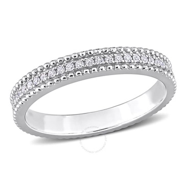 Amour Sterling Silver 1/10 CT TW Diamond Eternity Ring