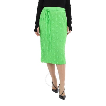 Rejina Pyo Ladies Green Floral-Crochet Midi Skirt