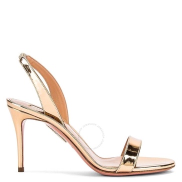 Aquazzura So Nude 85 Leather Sandals In Soft Gold