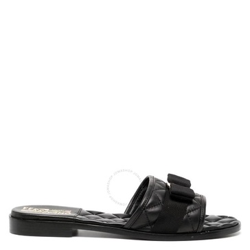 Ferragamo Vara Bow Quilted Nappa Slide Sandals