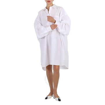 Maison Margiela White Cotton Poplin Oversized Shirt Dress