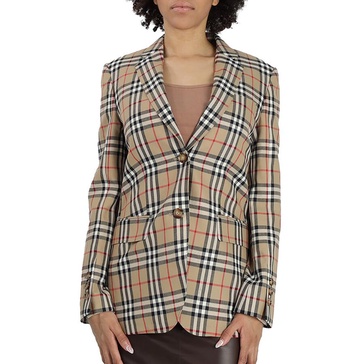 Burberry Ladies Vintage Check Wool Blazer Jacket