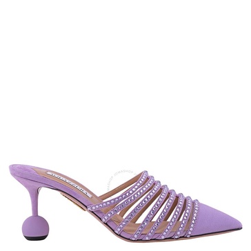 Aquazzura Ladies 75mm Crystal-embellished Mules