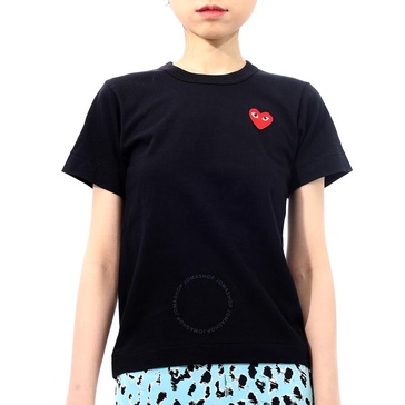 Comme Des Garcons Ladies Black Heart Patch T-shirt