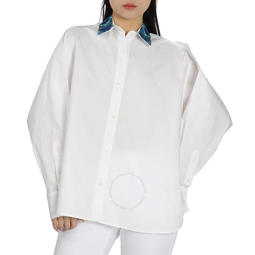 Loewe Embroidered Collar Shirt In White