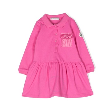 Moncler Kids Long Sleeved Collar Dress