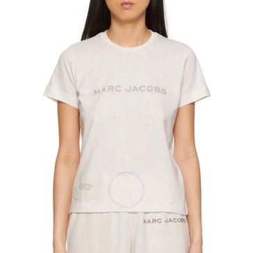 Marc Jacobs Ladies Chalk Cotton Logo The T-Shirt