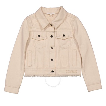 Chloe Girls Ivory Cotton Denim Jacket