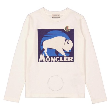 Moncler Boys Natural Graphic Print Long-Sleeve T-Shirt