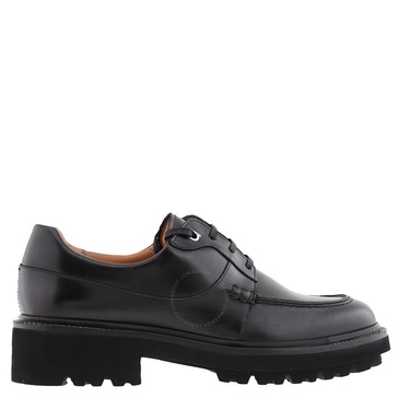 Salvatore Ferragamo Men's Black Gorin Lace-Up Gancini Derby Shoe