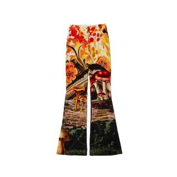 Acne Studios Printed Trousers Silk Blend In Brown